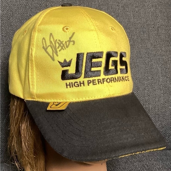 JEGS High Performance Auto Parts Racing Hat Signed By Bob Glidden Yellow Cap New - Picture 1 of 8